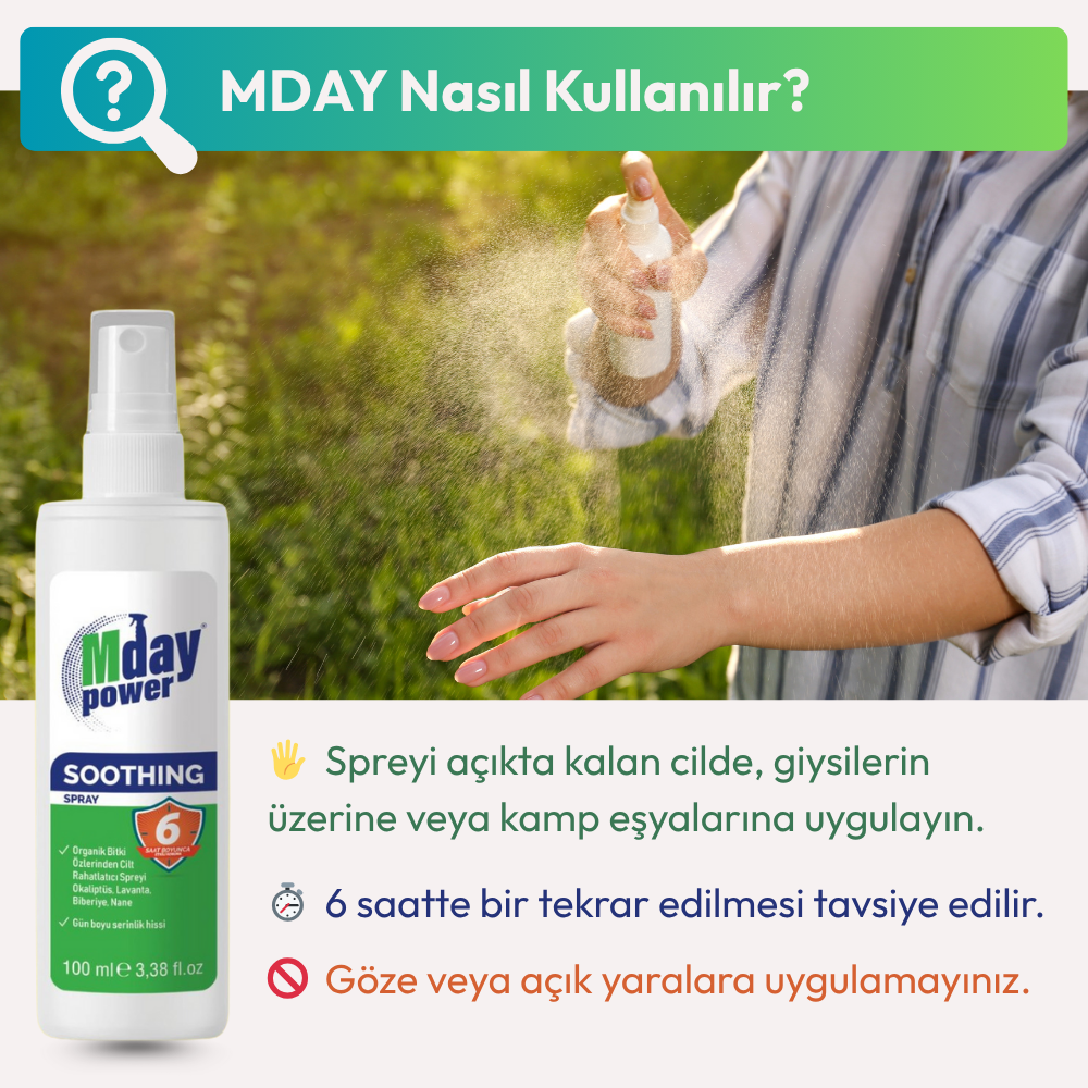 Mday Kene ve Sivrisinek Koruyucu Sprey Nasıl Kullanılır?